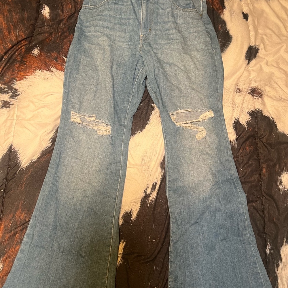 Distressed Levi’s 726 Flare Jeans